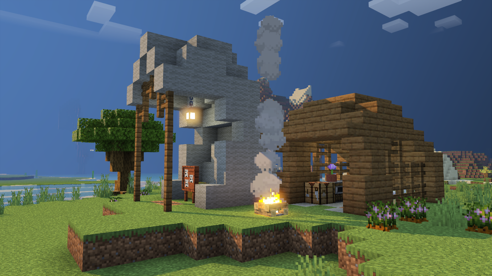 Minecraft adventurer campsite