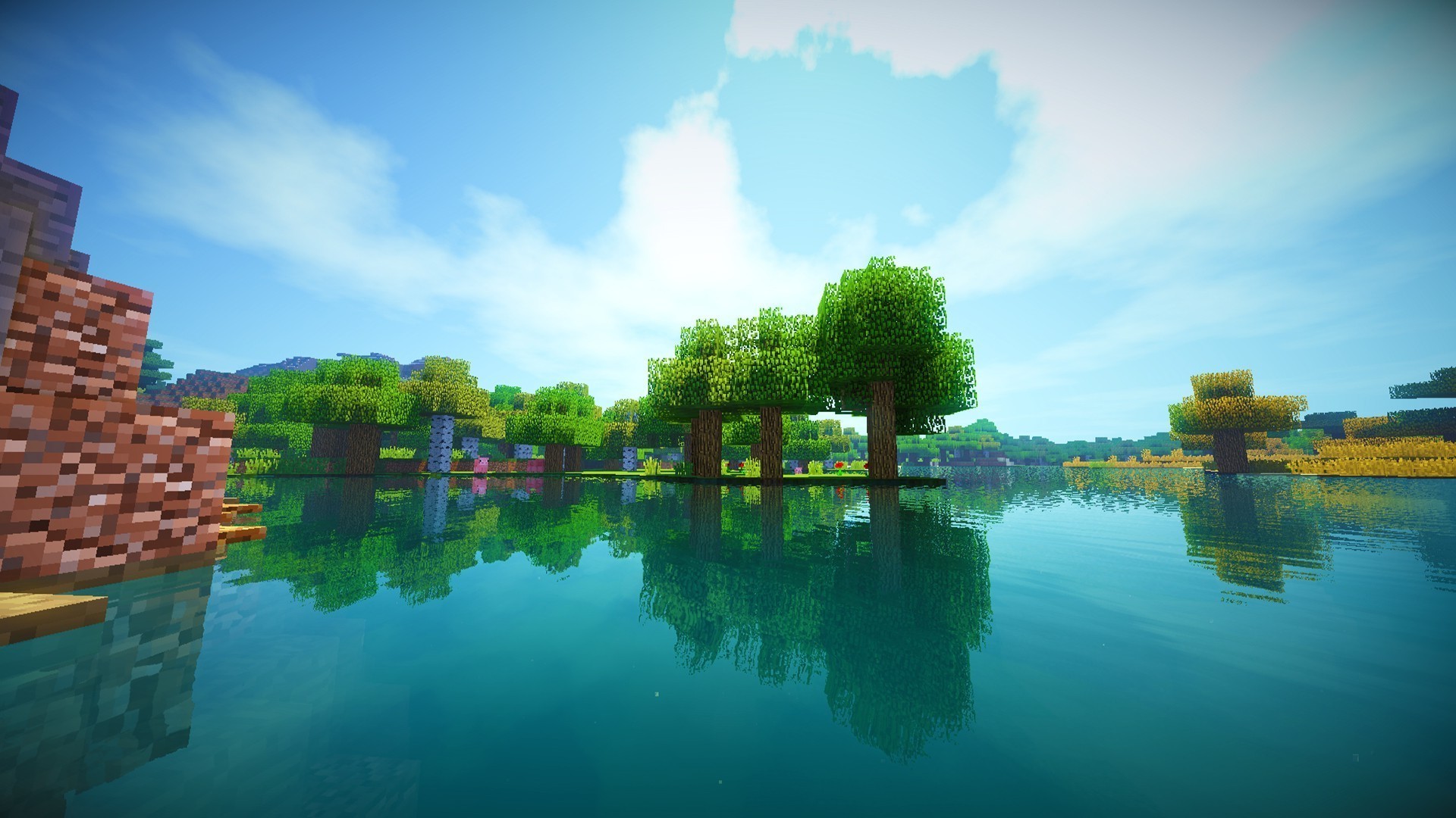 Minecraft lake landscape